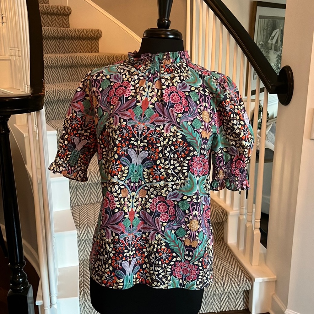 J.Crew puff sleeve floral blouse